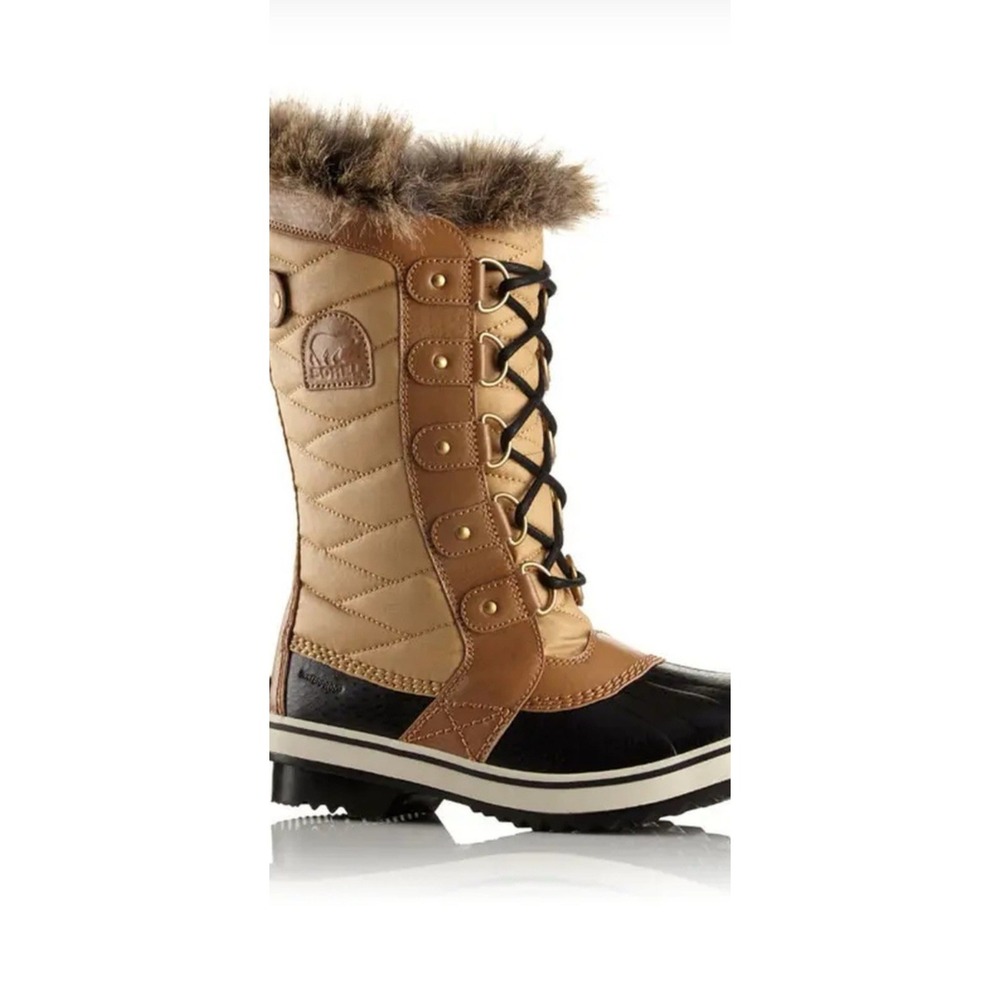 Sorel Tofino Cate Snow Cold Weather  Boot NL 1937-374 Sz 10 Curry Black New